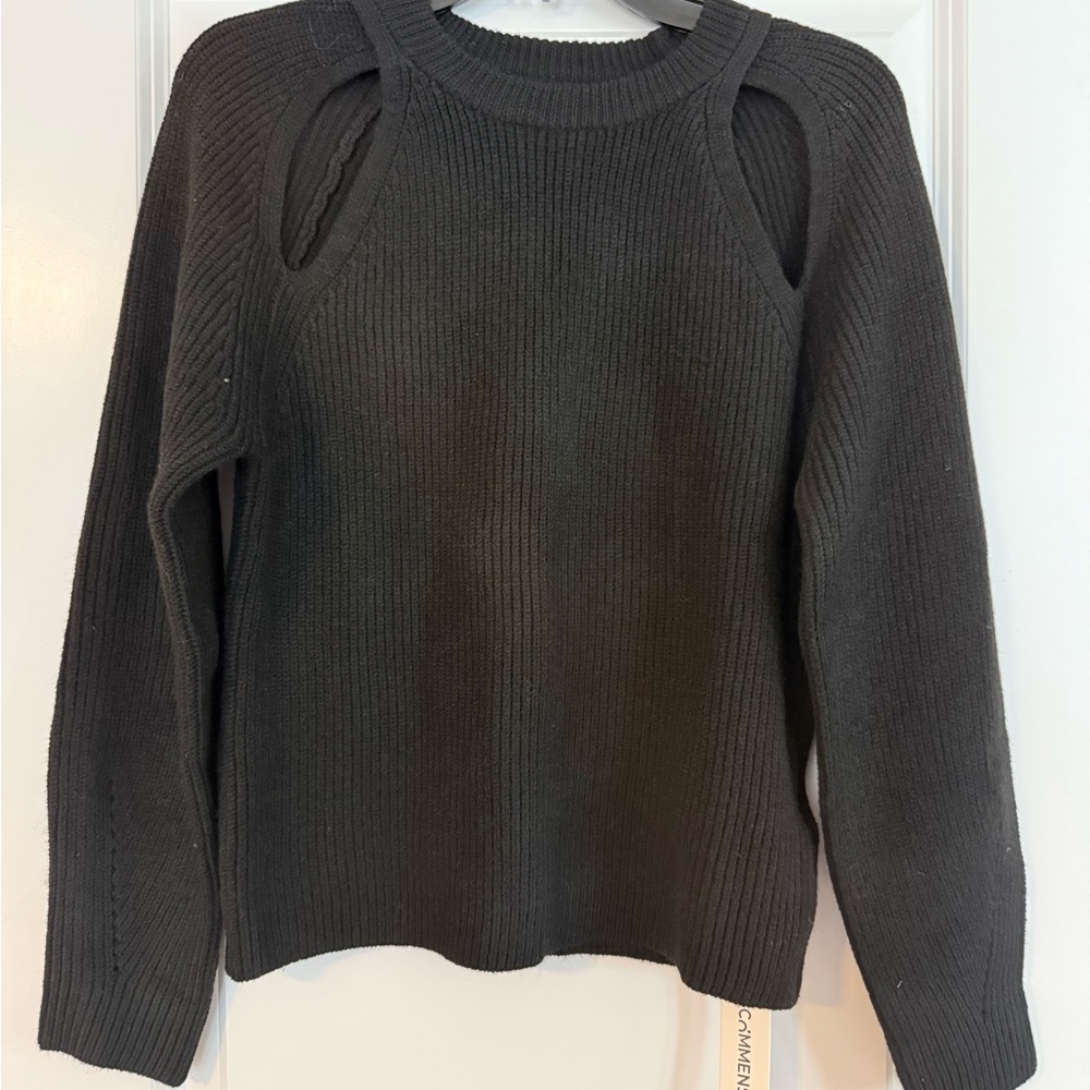 NWT Commense Cut-out Ribbed Knit Sweater Sz XS - Picture 2 of 2